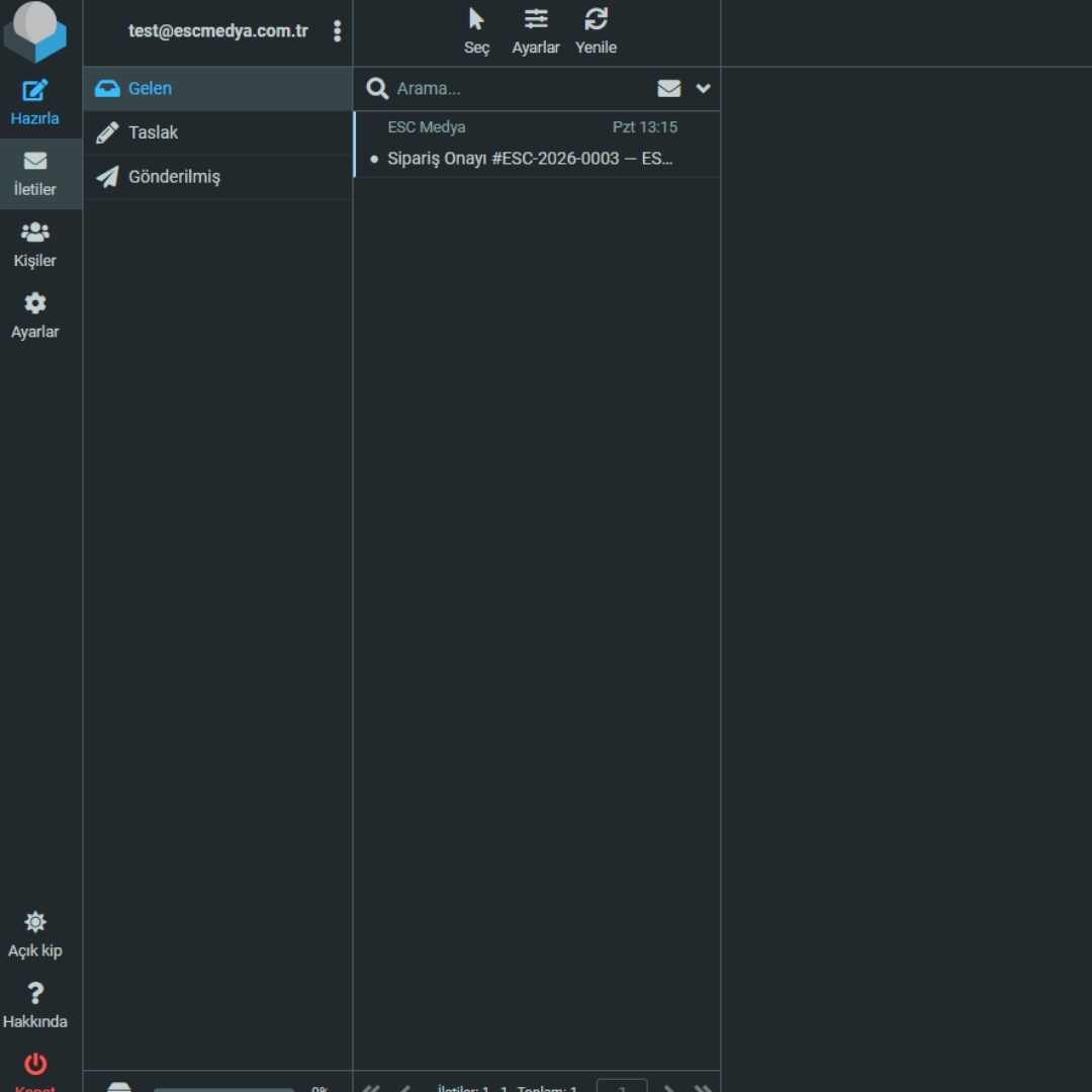 Webmail gelen kutusu