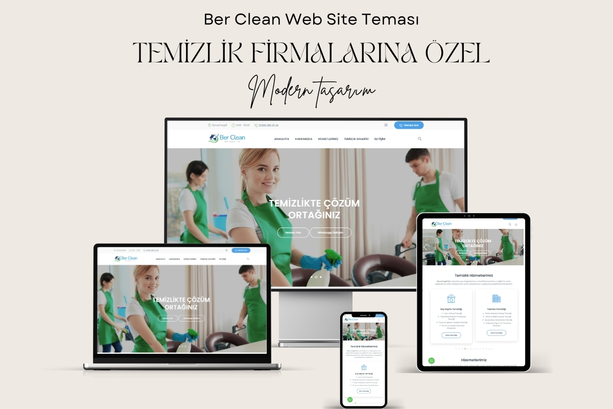 Ber Clean V1 – Temizlik Firması Web Sitesi Teması