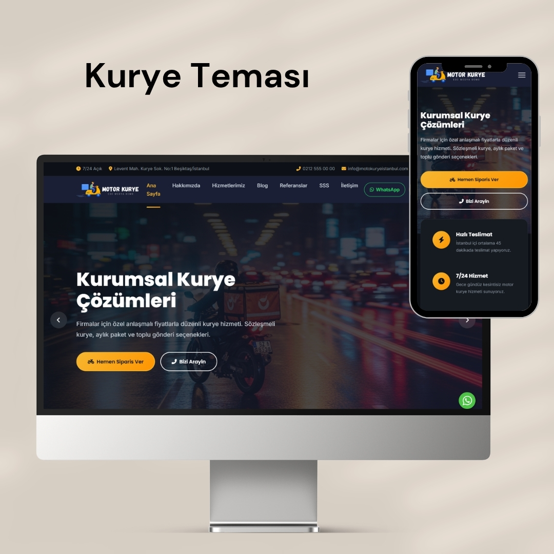 ESC Moto Kurye - Motor Kurye Hizmeti Web Sitesi Teması v1